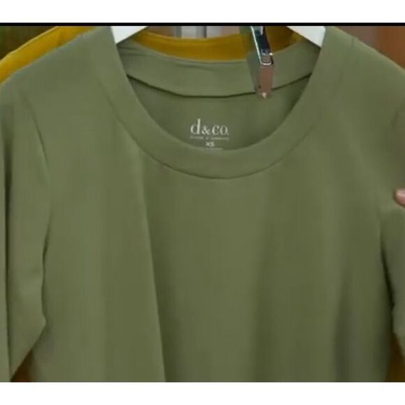 Denim & Co Womens size 3X Essentials Perfect Jersey Scoop Neck Top Moss Green NW - Picture 1 of 4